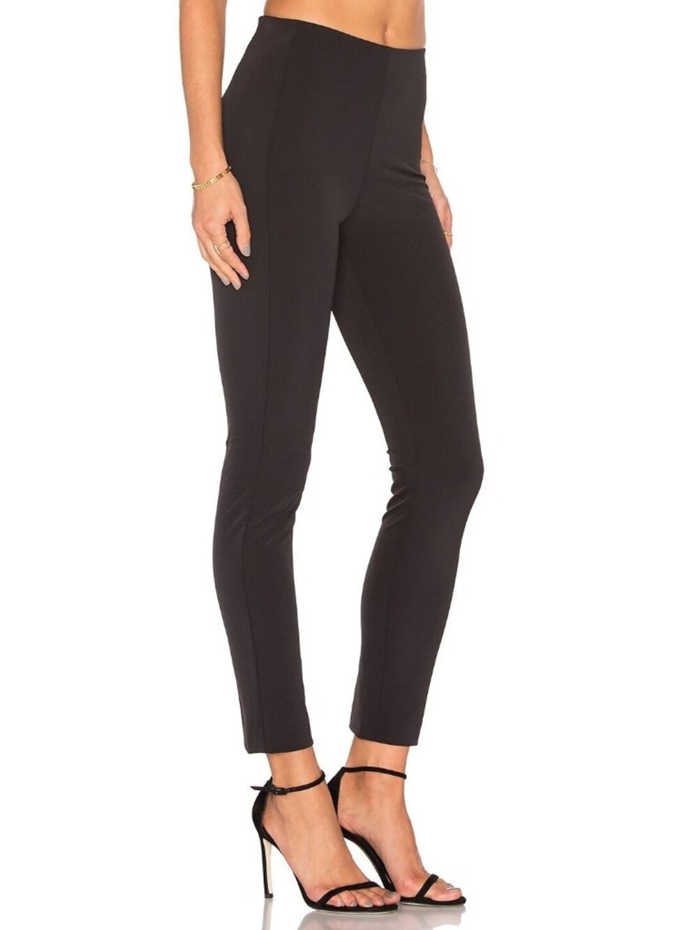 NWT Theory Navalane in Black Neoteric Stretch Back Zip Skinny Ankle Pants 2